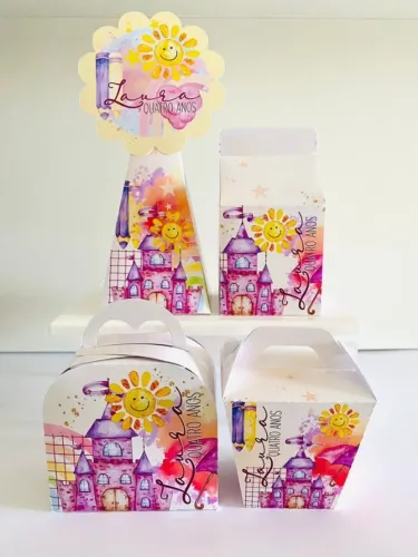Kit Caixinhas Personalizadas | Aquarela | Lembrancinhas | Lembrancinhas Personalizadas