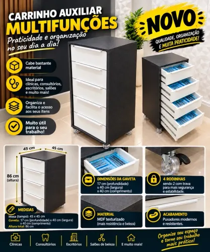 CARRINHO AUXILIAR MULTIFUNÇÕES (NOVO!)
