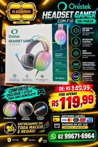 Headset Gamer Com Fio 