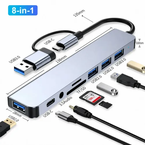 Adaptador HUB 8 em 1 - Entrega Grátis