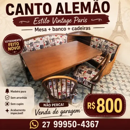 ? CANTO ALEMÃO VINTAGE PARIS ? R$ 800