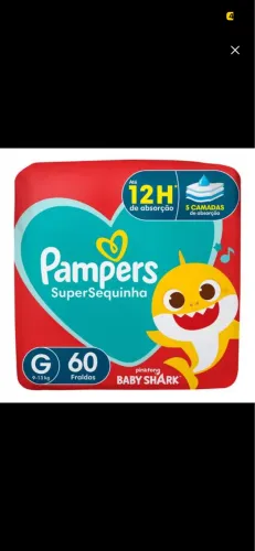 Fralda Pampers G - Baby Shark | 60 unidades