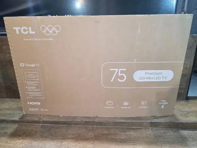 Smart TV 75" TCL QD-Mini LED 4K 144Hz (Nova) - Instalação Hoje