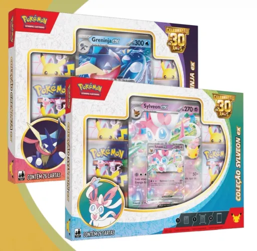 BOX GRENINJA e SYNVEON - POKÉMON 30 ANOS