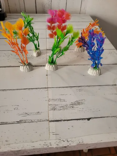Enfeite de aquario  plantas artificiais kit com 6 