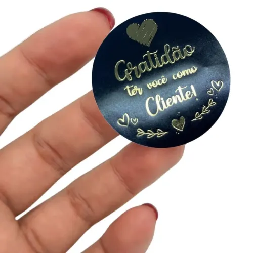 Etiquetas Adesivas 100 unidades GRATIDÃO AO CLIENTE