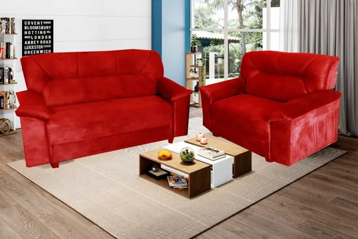 Sala escritório conjunto sofa 2e3 lugares