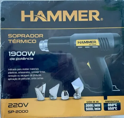 Soprador Térmico Hammer 1900W Profissional com 4 Bicos 220v