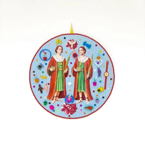 Quadro de Madeira Cosme e Damião