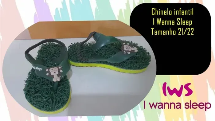 chinelo infantil i wanna sleep tamanho 21/22