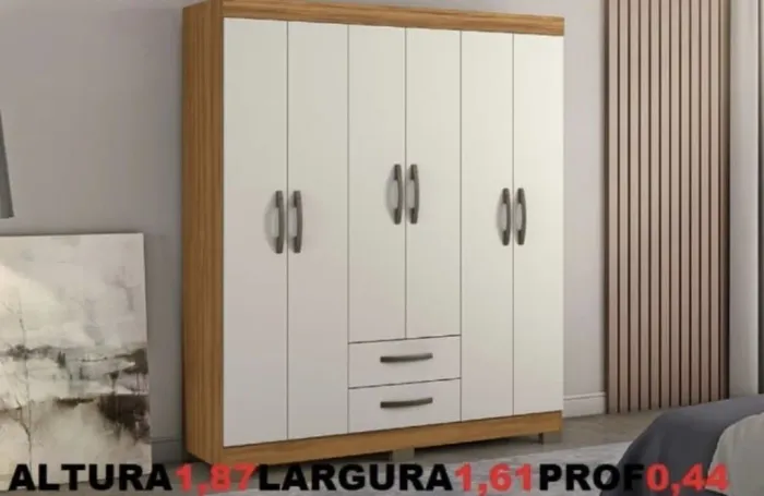 Guarda roupa casal 6portas 2 gavetas