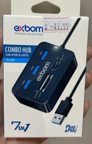 Hub com leitor de cartão 7 em 1 -usb 2.0 uh-r230 - Exbom Loja Coimbra Computadores Entrega