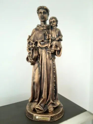 Imagem Santo Antônio dourada envelhecida