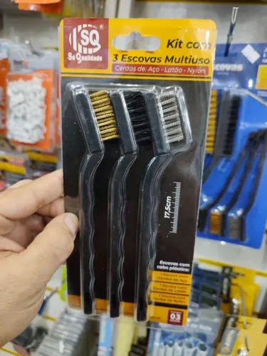 Kit 3 Escova de aço multiuso