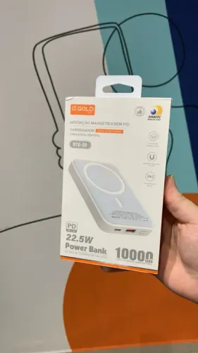 Carregador Portátil Indução 10.000mAh - Novo