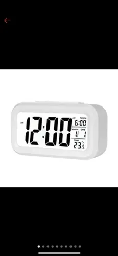 Relógio Despertador Digital Led Luz De Fundo Calendário Mudo Mesa Eletrônico