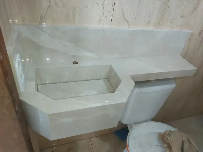 Pia em porcelanato para banheiro