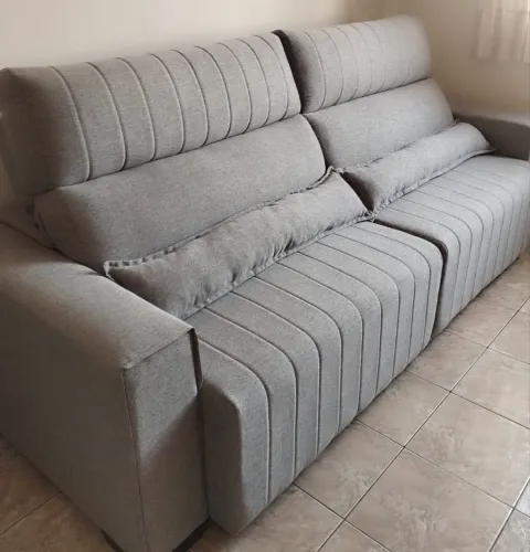 Sofá Retrátil Cinza 2,30 NOVO ENTREGA HOJE