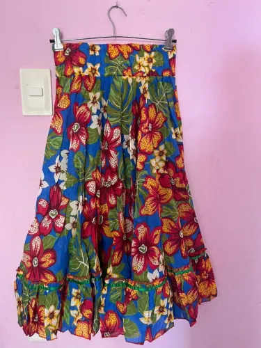 Saia Longa Floral Tropical