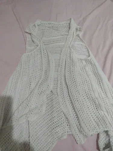 Cardigan Crochê Branco