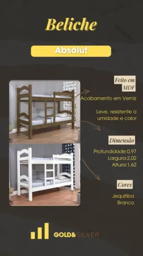 Cama Beliche de Solteiro 4x Sem Juros PF - 12 Meses de Garantia