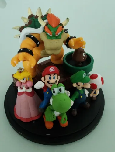 Super Mario Bros Estátua Diorama 12 cm PVC