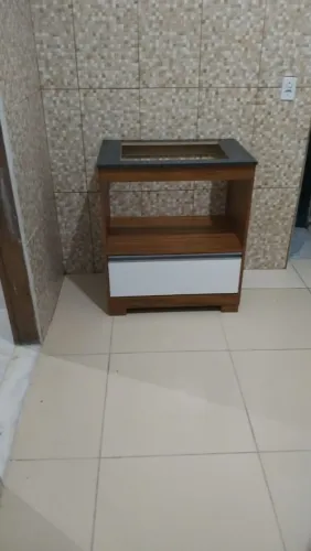 Balcão cooktop com gaveta com corrediças telescópicas