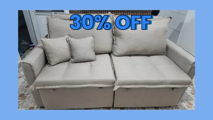 Sofa Onix Sem Caixa Cinza No Suede