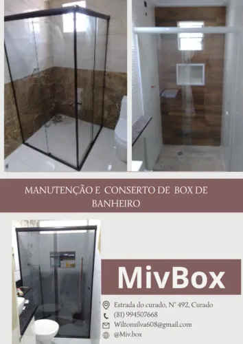 Manutenção, conserto e reparo em box de banheiro.