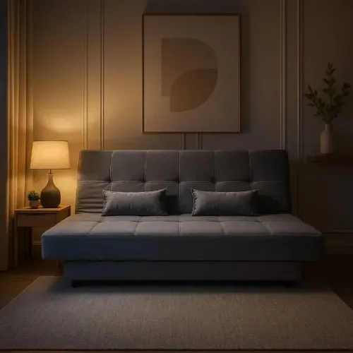 Sofa cama max D28 em Veludo cinza