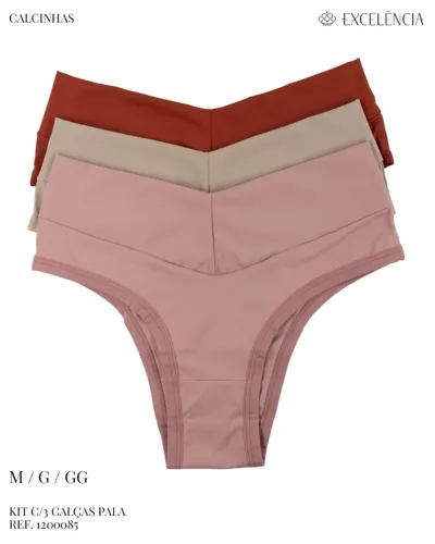 Kit 3 calcinhas Pala excelência lingerie 