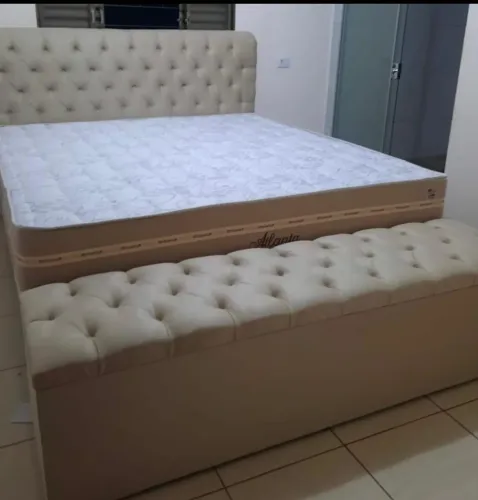 Cama super king com baú recamier super king 