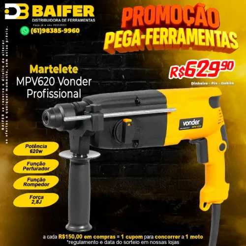 Martelete Perfurador Rompedor 2,8J MPV620 Vonder