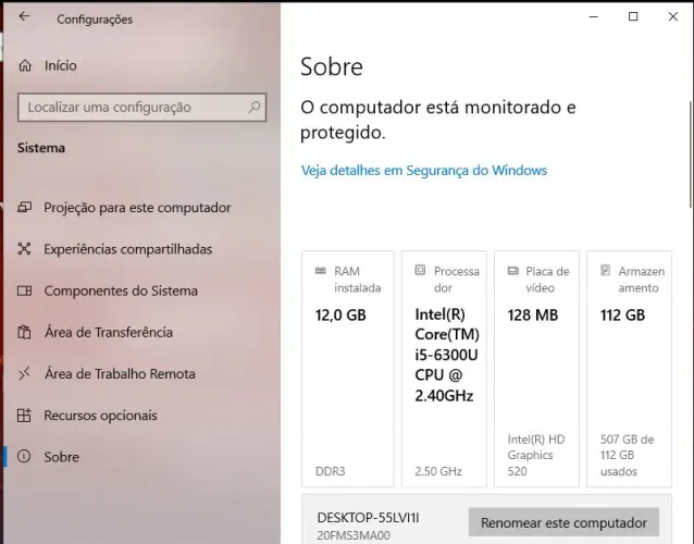 I5 6300u Intel Notebook Lenovo 12 gb ram