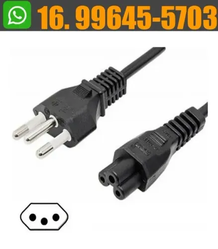 Cabo de Forca Tripolar Para Eletronicos Diversos