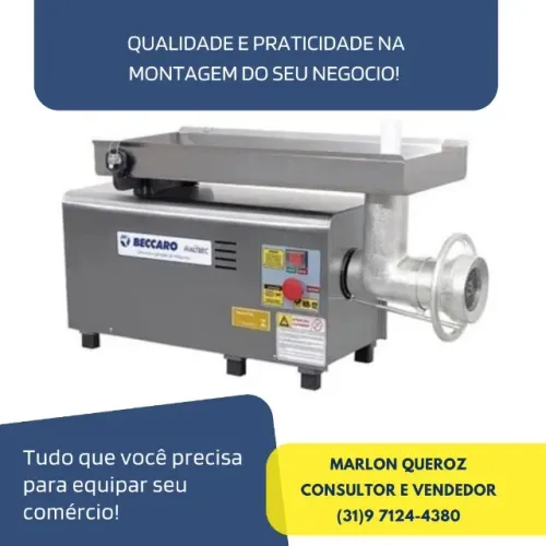 Moedor de Carne Inox para Açougue Boca 22