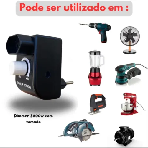 Dimmer 3000W com tomada - Novo