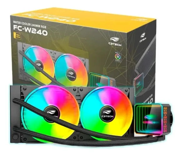 Water Cooler C3tech 240mm Fc-w240rgb Watercooler RGB Para Processador Novo + Instalação