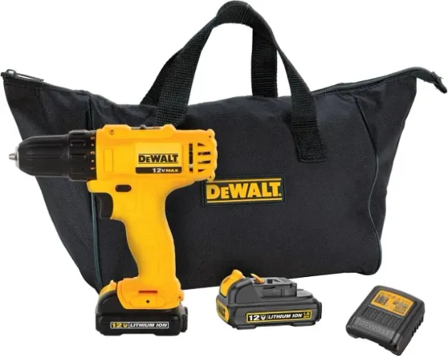 Parafusadeira e Furadeira de 3/8 Pol. (10mm) com 2 Baterias 12V Bivolt DCD700C2 Dewalt