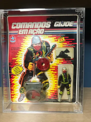 Boneco Comandos em Ação Estrela Víbora, lacrado e com case de acrílico 
