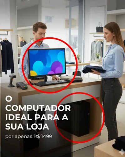 Computador Completo Intel Core i5 - 8Gb Ram - SSD 240Gb + Monitor 20pol - Para Escritorio