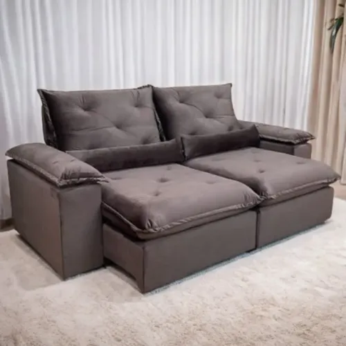 Sofá Retrátil e Reclinável Brasão 2,00 cm Pronta Entrega 