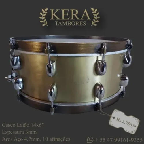 Caixa KERA Latão 3mm, 14x6"