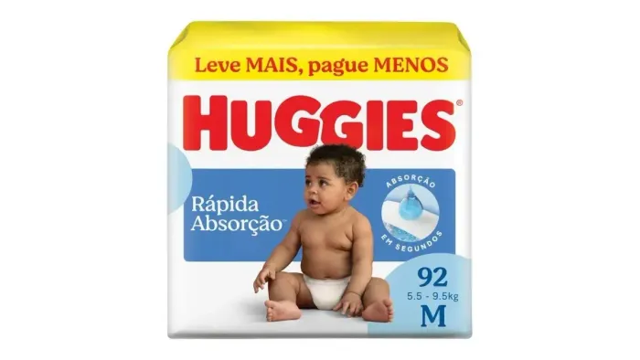 304 fraldas Huggies Rápida Absorção - Tamanho M
