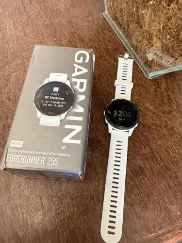 Relógio Garmin Forerunner 255 Branco Music 100% - Barato vender rápido