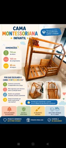 Cama montessoriana madeira 