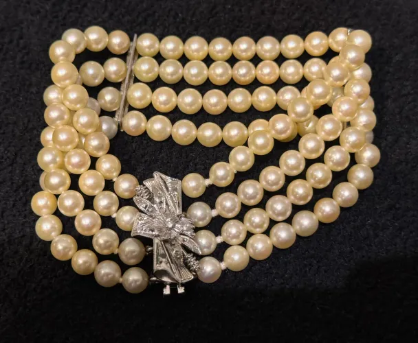 Pulseira Vintage de Pérolas Verdadeiras