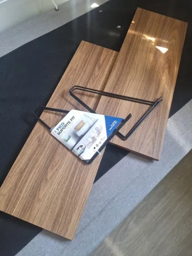 Duas Prateleiras com Suporte Estilo Industrial - 25x70cm