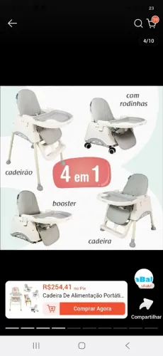 Vendo cadeirinha de alimentação pouquíssimo usada