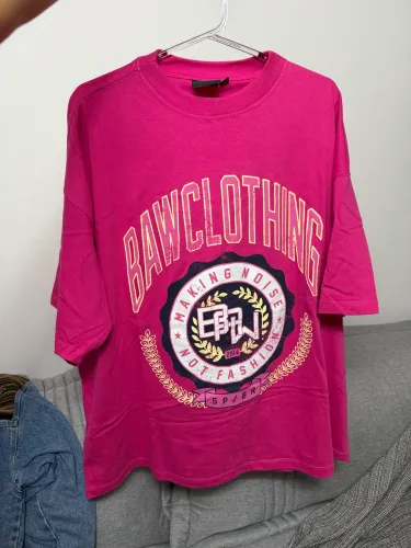 Camiseta rosa oversized baw 